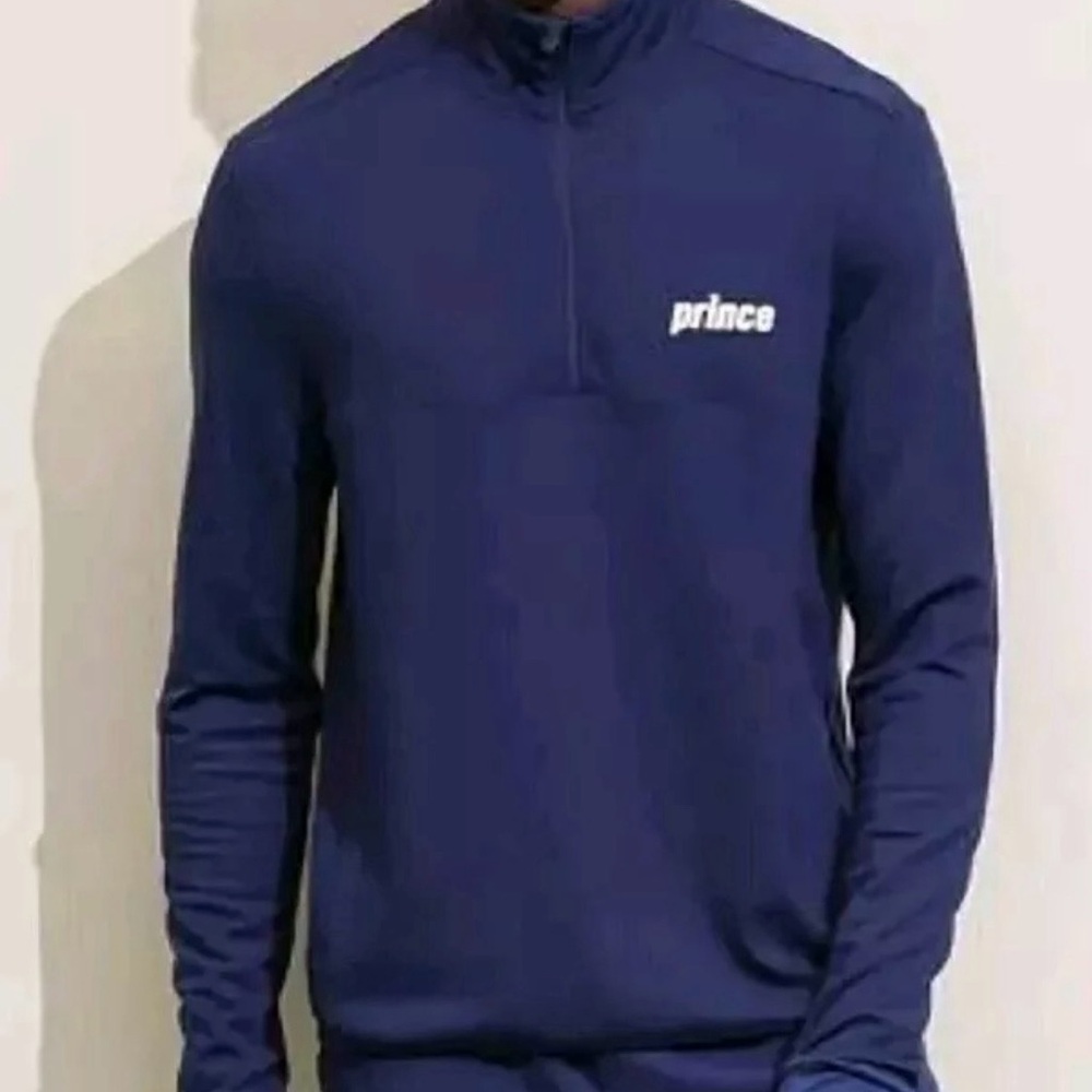 Prince Ponte Performance 1/4 zip pullover long sleeves sz L navy blue. NWT